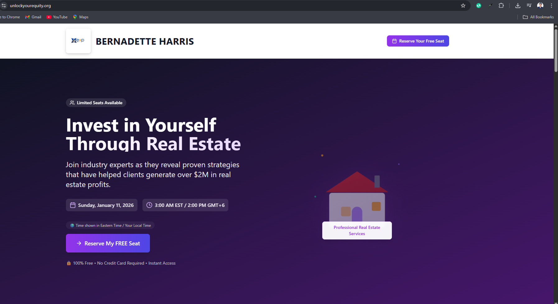 Real estate lead gen — $30M+ agent's masterclass funnel with CRM sync